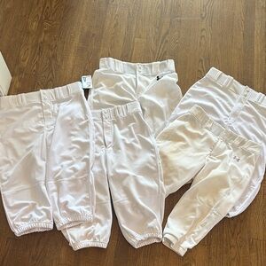Lot of 5 men’s all white baseball knickers.  Size Medium